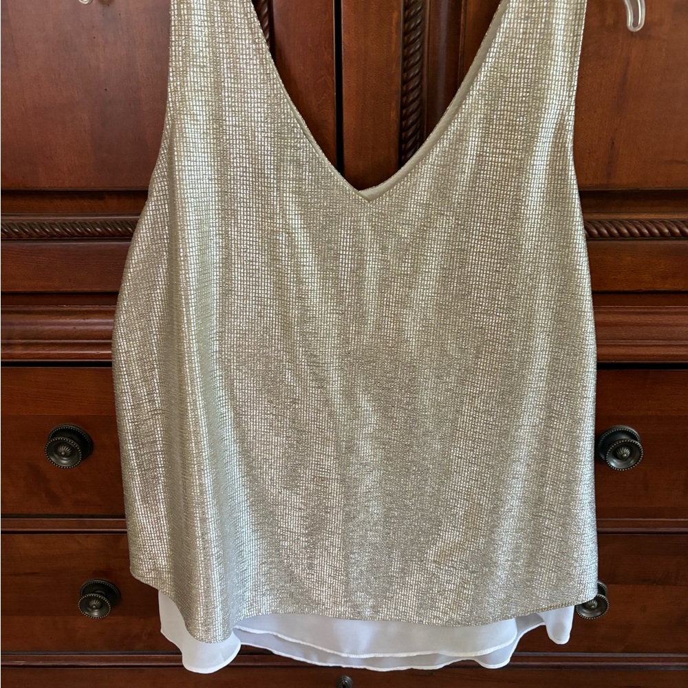 Sparkly gold/beige tank top